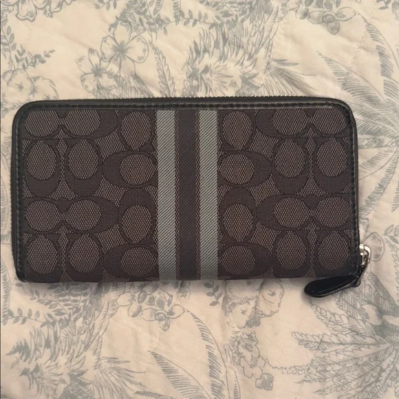 Coach Black and Gray Zip-Around Wallet - Picture 2 of 3
